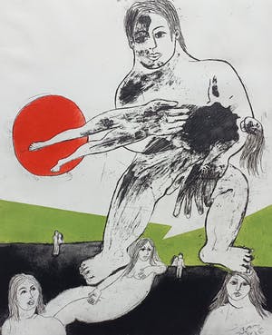 Ans Wortel - De grootste in onze kleine ruimte, aquatint ets kopen? Bied vanaf 75!