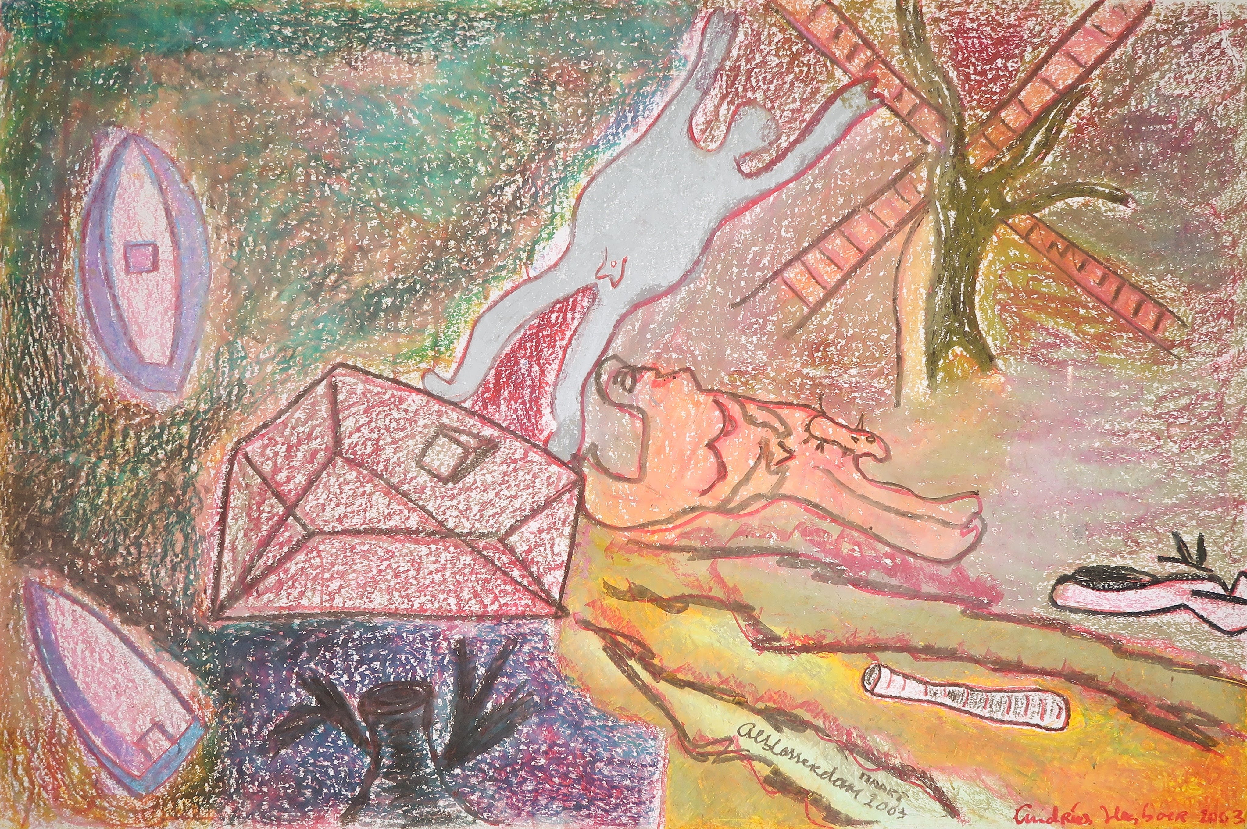 Andries Heyboer - Vetkrijt op stevig papier, Alblasserdam (Groot) kopen? Bied vanaf 20!