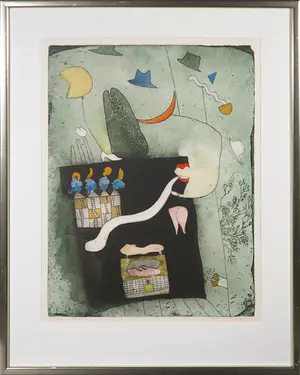Michel van Overbeeke - Aquatint, Different Houses IV - Ingelijst kaufen? Bieten Sie von 50!