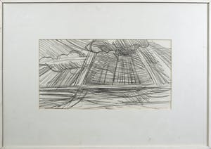 Paul Overhaus - Houtskool, Geabstraheerd Zeegezicht - Ingelijst kopen? Bied vanaf 1!