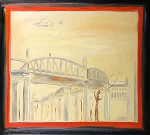 Erik Pape - Olieverf op doek, Place Stalingrad verkocht voor € 150!