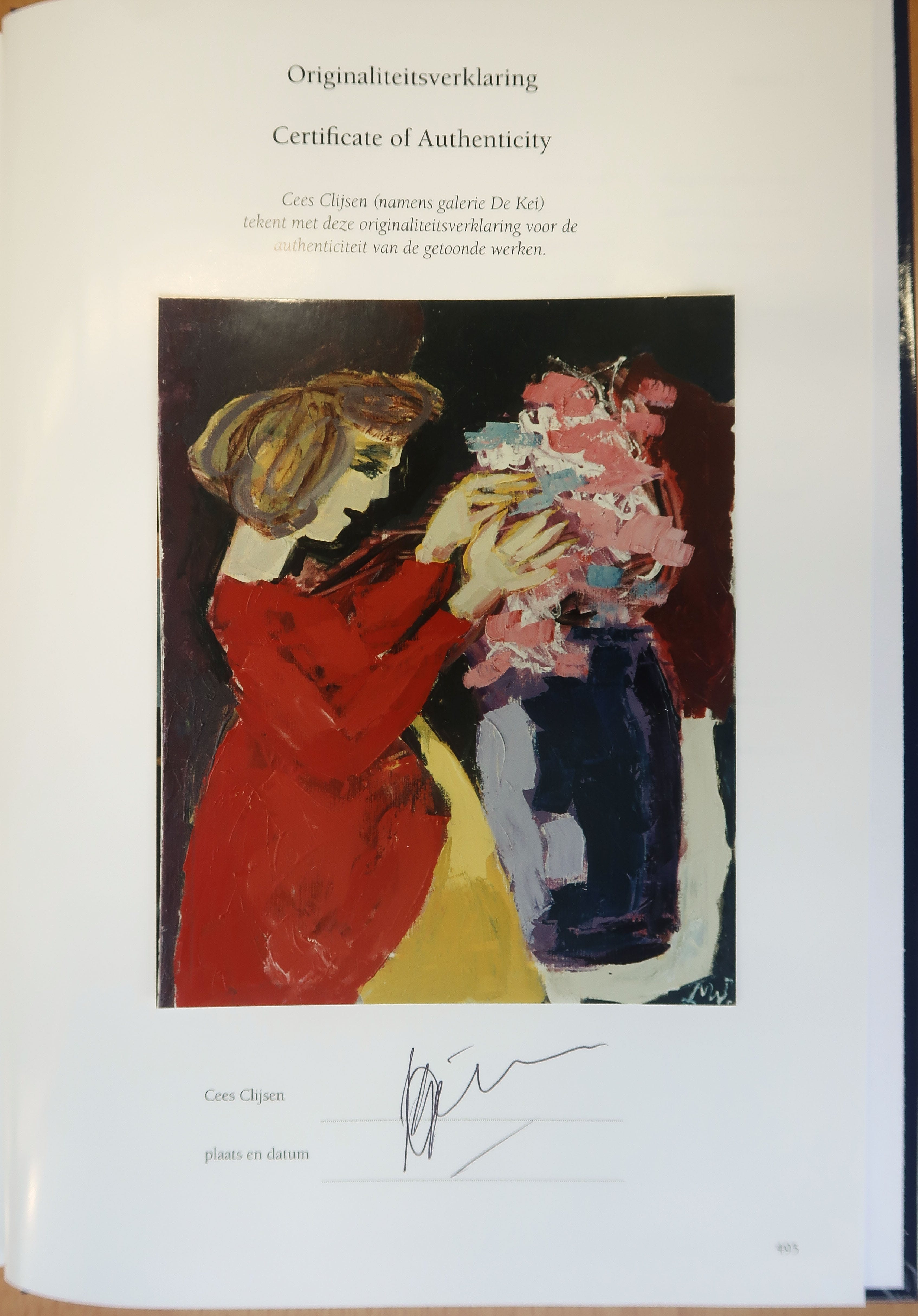 Martin van Wordragen - Olieverf op doek, Bloemenschikkende Dame - Ingelijst (Groot) kopen? Bied vanaf 600!