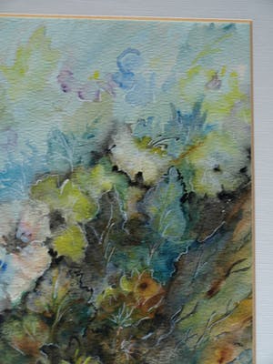 Niet of onleesbaar gesigneerd - Ingelijste aquarel , Bloemstilleven – 1959 kopen? Bied vanaf 1!