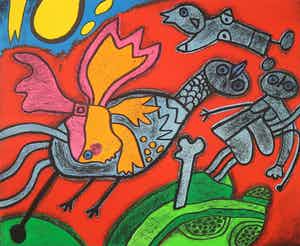 Corneille - Zeefdruk, l'Ange descendu des astres verkocht voor € 120!