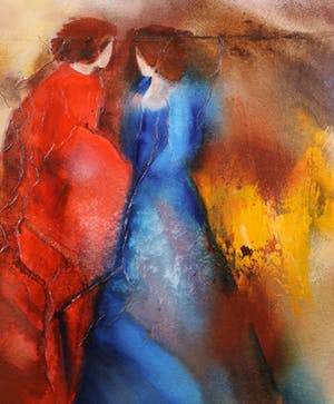 Wil Lof - Gemengde techniek op doek, Elysian Scene kopen? Bied vanaf 50!