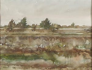 Niet of onleesbaar gesigneerd - Aquarel, Landschap - Ingelijst kopen? Bied vanaf 1!