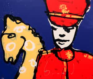 Herman Brood - zeefdruk op doek: Huzaar verkocht voor € 550!