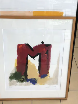 Eugene Brands - ''M'' met houten lijst kopen? Bied vanaf 125!