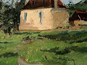 Rene Marie Dujardin - Kunstacademie Antwerpen 1935 - olieverf - "Voorjaar in de Kempen" gesigneerd kopen? Bied vanaf 10!