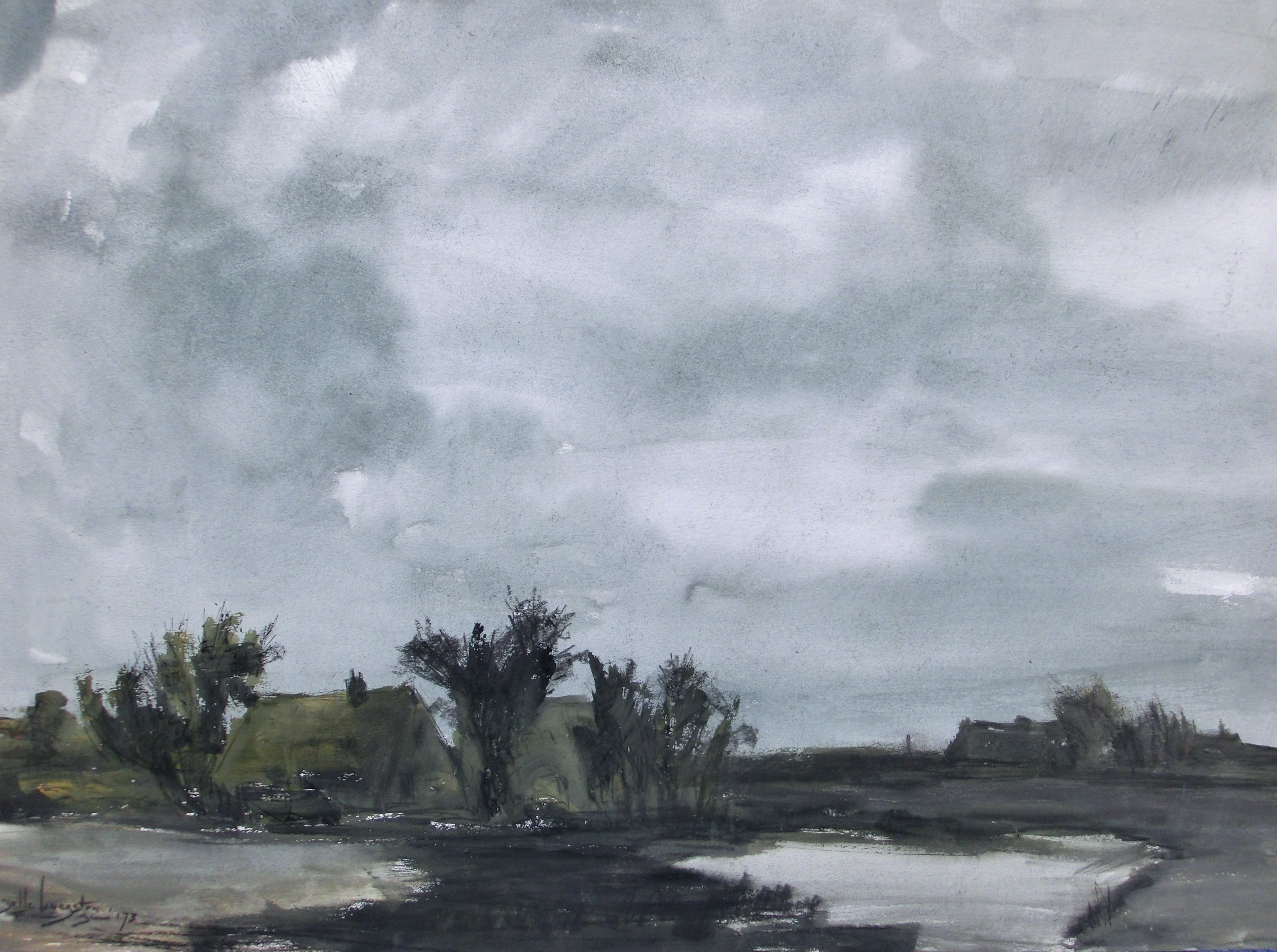 Jelle Hoogstra - LANDSCHAP, 1973 kopen? Bied vanaf 75!