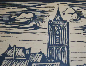 Abraham van der Zee - zeldzame houtsnede van de Korte Havenbrug te Schiedam - kopen? Bied vanaf 50!