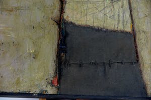 Mihajlo Petkovic - Gemengde techniek (olieverf, textiel) op doek, Zonder titel - Ingelijst (Groot) kopen? Bied vanaf 1!