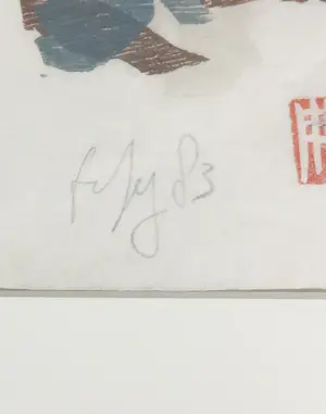 Fred de Jong - Houtsnede, Zonder vogel is de berg nog stiller - Ingelijst (Groot) kopen? Bied vanaf 50!