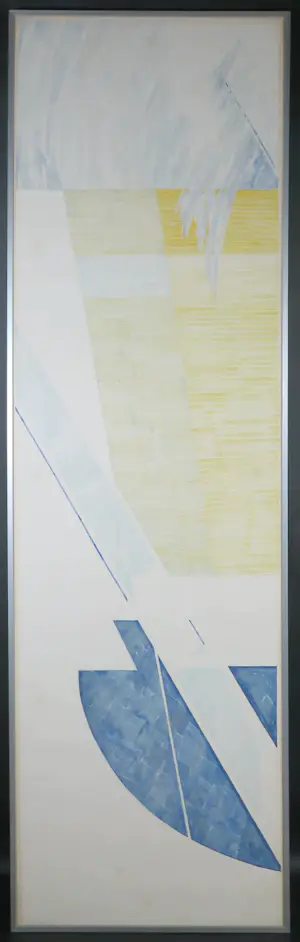 Cees van der Molen - Aquarel op papier, Compositie constructief III A - Ingelijst (Zeer groot) kopen? Bied vanaf 1!