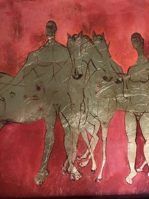 Bert Hildebrandt - schilderij met blad goud kopen? Bied vanaf 200!