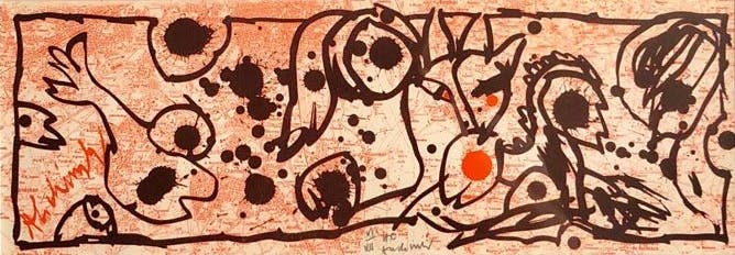 Pierre Alechinsky - kleurenlitho, 'Arrondisement Gironde', 1983, HC-exemplaar (INGELIJST) kopen? Bied vanaf 599!