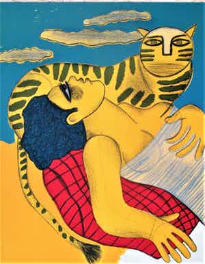 Corneille - femme à tigre verkocht voor € 345!