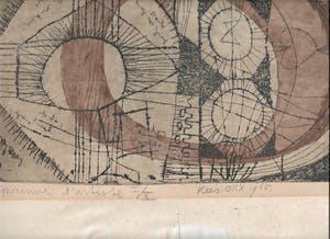 Kees Okx - Proefdruk (1965) zonder titel - voorloper van meerkleuren beeld kopen? Bied vanaf 35!