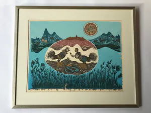Bart Filet - kleurenlitho - ingelijst - het gebaar - gesigneerd kopen? Bied vanaf 1!