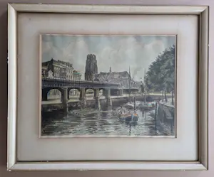 Louis Landre - Rotterdam. Haven. Laurenskerk kopen? Bied vanaf 20!