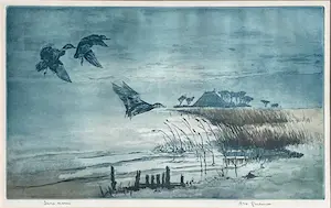 Abe Gerlsma - Ingelijste kleurenets, Iere Moarn kopen? Bied vanaf 80!