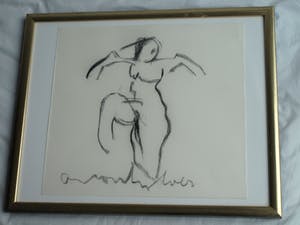 Anton Heyboer - Pastelkrijt, “Naakte vrouw” – gesigneerd & ingelijst kopen? Bied vanaf 1!