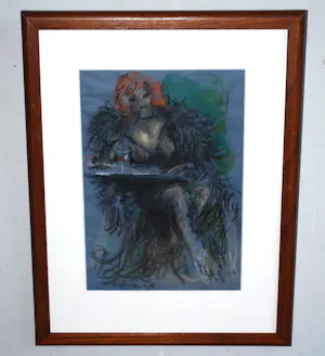 Cees Bantzinger - Lezende brunette aan een tafeltje - mooi ingelijst - & 2 boeken (1x gesigneerd!) kopen? Bied vanaf 150!