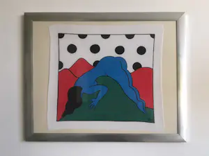 Piet Parra - zeefdruk op textiel - ingelijst kopen? Bied vanaf 1!