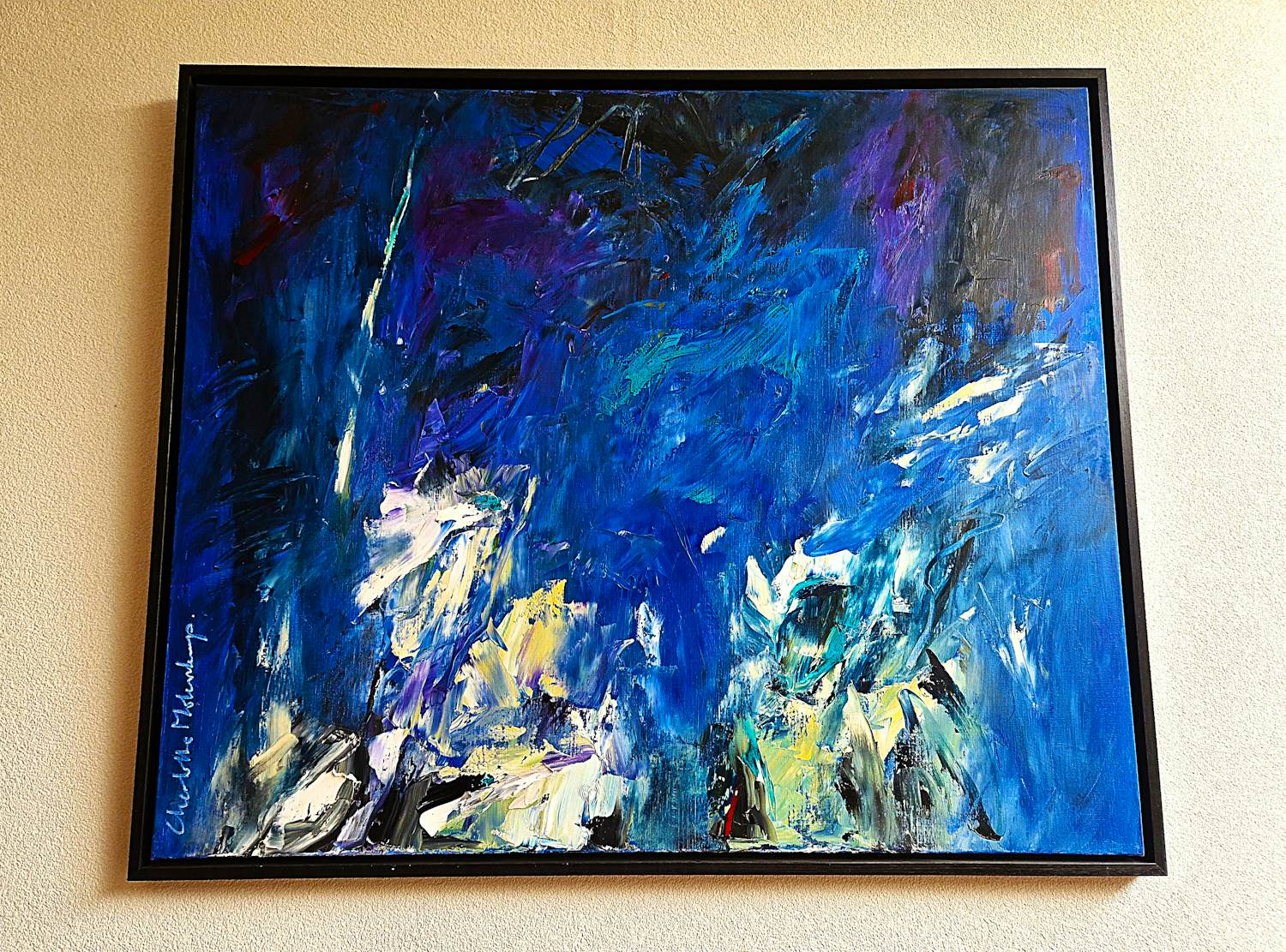 Charlotte Molenkamp - groot & indrukwekkend abstract olieverf op doek - in fraaie lijst kopen? Bied vanaf 1660!