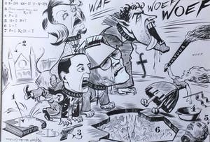 Rupert van der Linden - C3749-45, Cultuurbezuinigingen - spotprent kopen? Bied vanaf 45!