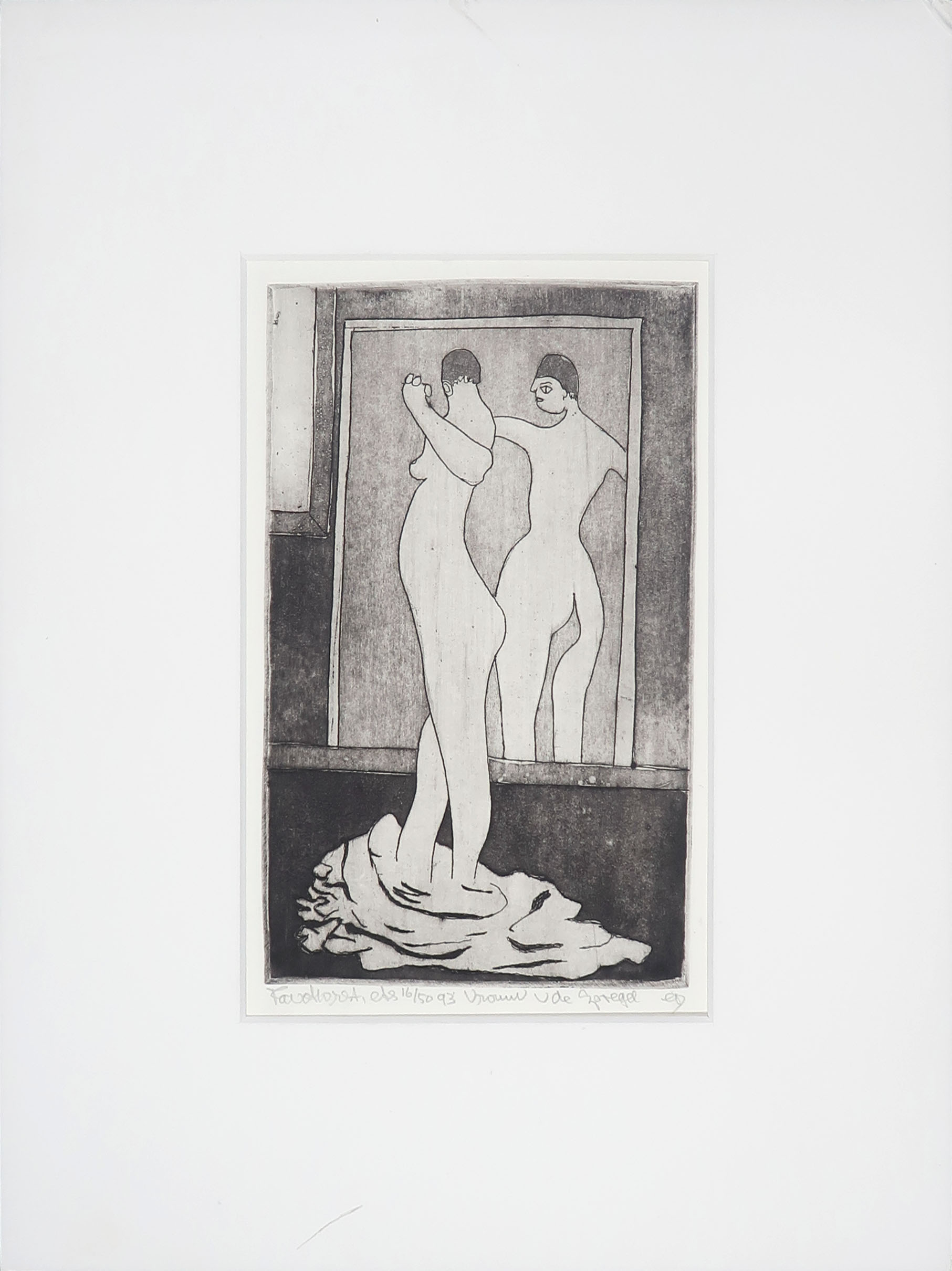 Frits Anton van der Horst - Ets, Vrouw voor de spiegel kopen? Bied vanaf 1!