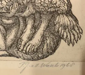 Fredericus Johannes van der Waal - Fredericus Johannes van der Waals(1897-1986)-Ets-Surrealistisch1-Gesigneerd-1968 kopen? Bied vanaf 30!