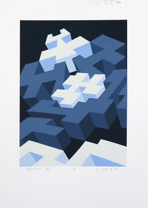 Hans Klaui - Zeefdruk, Geometrische abstractie kopen? Bied vanaf 1!