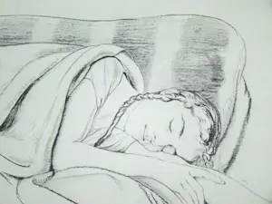 Walter Sauer - Jonge vrouw slaapt, 1930 - Offsetlithografie, gesigneerd kopen? Bied vanaf 100!