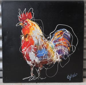 Caspar van Houten - Le coq en noir III kopen? Bied vanaf 100!