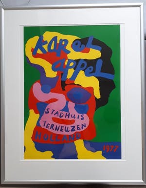 Karel Appel - Expositie Karel Appel Stadhuis Terneuzen - groot - mooi ingelijst ! kopen? Bied vanaf 85!