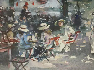 Martinus Leonardus Middelhoek - Aquarel - Stadspark rond 1910 kopen? Bied vanaf 135!