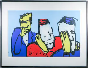 AcheterHerman Brood - Zeefdruk, Horen, Zien en Zwijgen - Ingelijst (groot)? Enchérissez de 600!