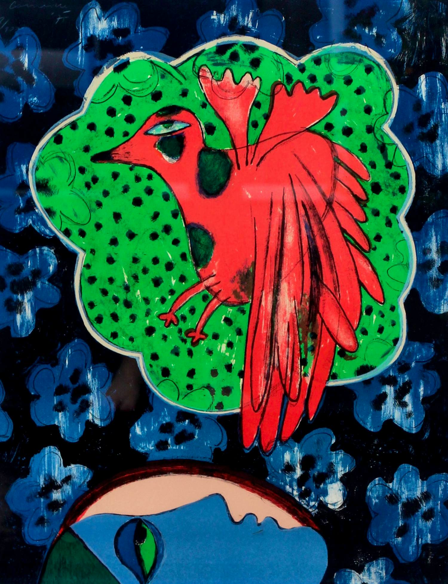 Corneille - Ingelijste litho: 'Fleur partout' - 1975 (nette lijst!) kaufen? Bieten Sie von 375!