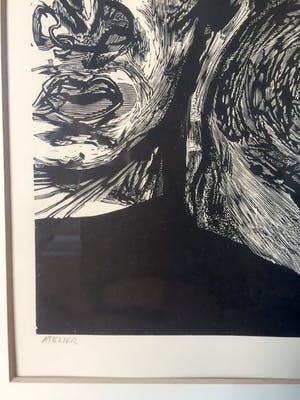 Lou Strik - Houtsnede, Ingelijst kopen? Bied vanaf 50!