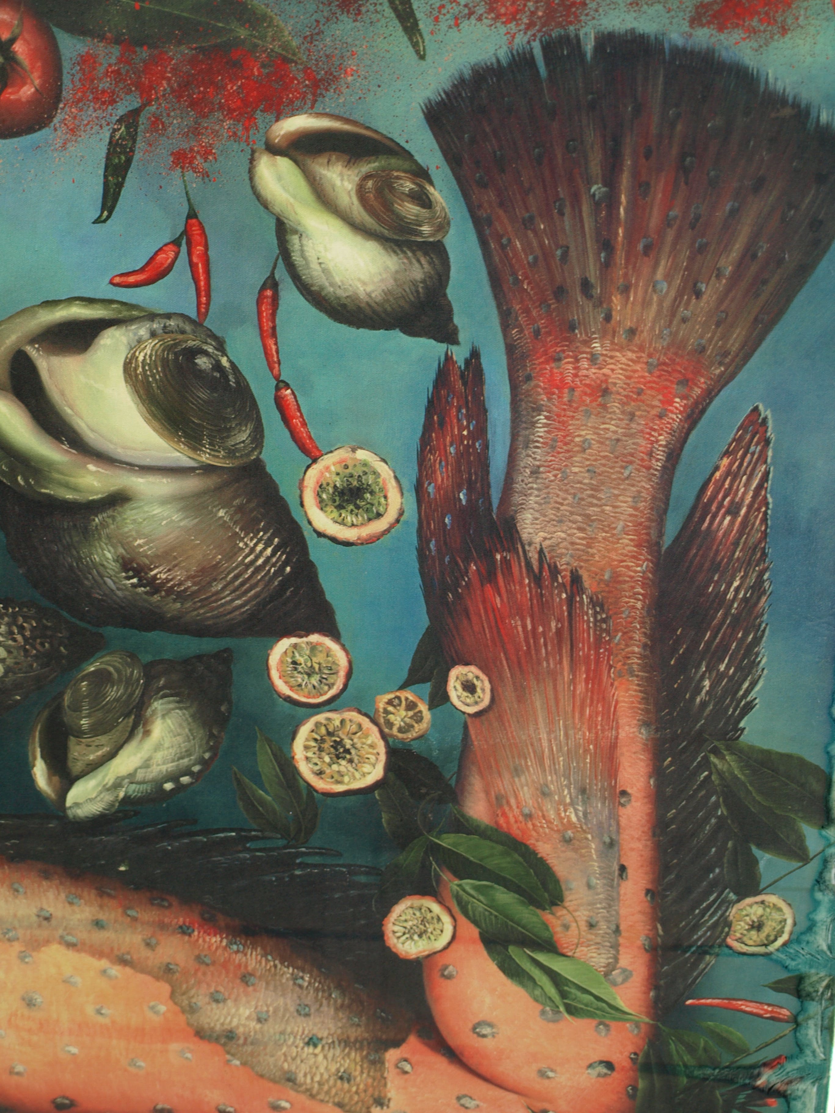 Niet of onleesbaar gesigneerd - Zeemeerman – Vissen - GROOT – 125 x 146 cm – giclee op spieraam kopen? Bied vanaf 1!