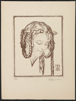 Walter Sauer - Litho, Femme à la tresse kopen? Bied vanaf 1!