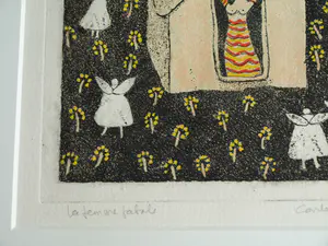 Carla Kleekamp - Ingelijste ets , La femme fatale – ca. 1980 – nr. 12/30 kopen? Bied vanaf 1!