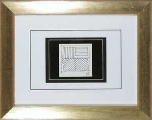 Sol LeWitt - Handgesigneerde geometrische pentekening - Ingelijst kopen? Bied vanaf 1!