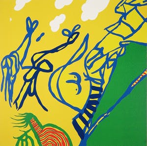 Hans Blekkink - Zeefdruk, Nieuwsgierige beesten kopen? Bied vanaf 1!