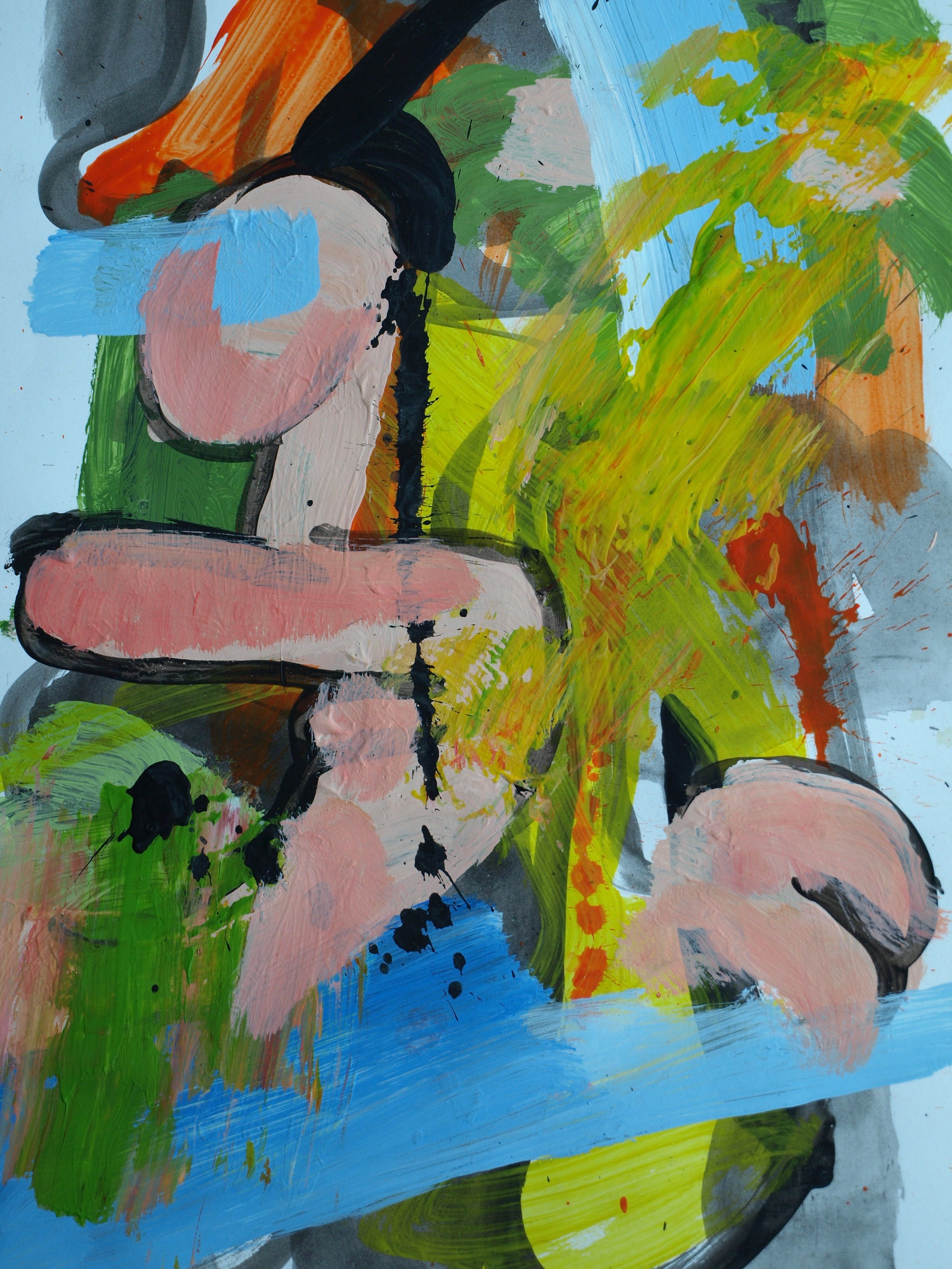 Peter Klashorst - Acrylverf op papier – Naakt in een abstract landschap 1 - 2016 kopen? Bied vanaf 30!