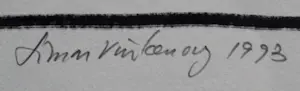 Simon Vinkenoog - Krijttekening: Lettre non en voyee - 1993 kopen? Bied vanaf 150!