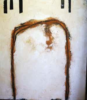 Rudy Lanjouw - verso getiteld: 'Gate', verkocht voor € 150!