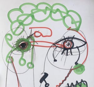 Paul Indrek Kostabi - "Doug Holland" - Uniek werk - Mixed media, acryl. kopen? Bied vanaf 425!