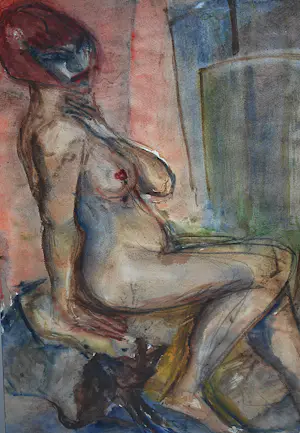 Rob Aussen - collectie van 9 (!) grote aquarellen naakte vrouwen kopen? Bied vanaf 100!